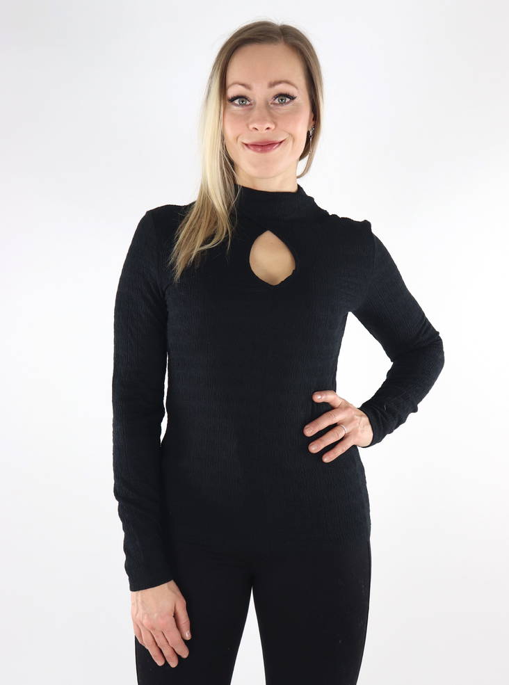 Vila Helen utskuren skjorta svart - Långärmade tröjor för damer - 134751 - 1
