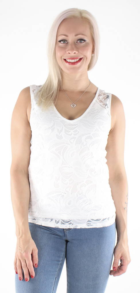 Vila Topp i spetstyg Stasia v-neck - Festliga toppar för damer - 126441 - 1