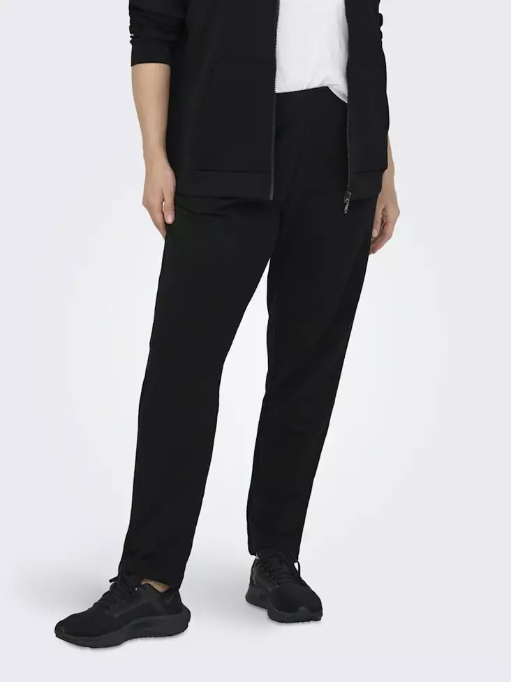 Only Play Curvy plus size mjukisbyxor Life Slim svart - Träningsbyxor för damer - 138941 - 1