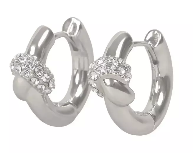 Snö of Sweden Örhängen Everly chunky knot crystal ring silver/klar - Örhängen - 141591 - 1