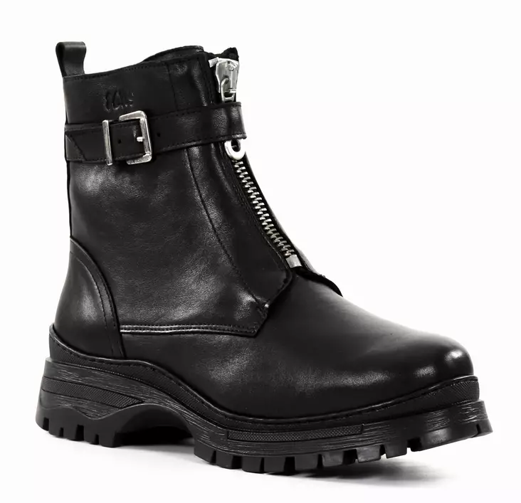 Ilves ankelboots i läder för damer med XXL-band 8491-D svart - Stövletter och kängor för damer - 137481 - 1