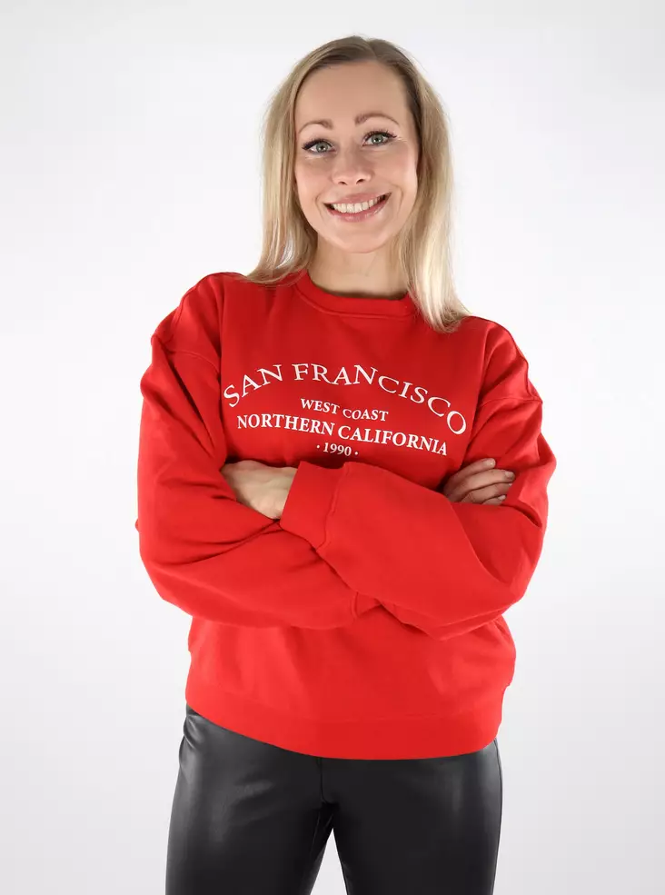 JJXX dam sweatshirt Tryck racing red - Huvtröjor och sweatshirts - 137151 - 1
