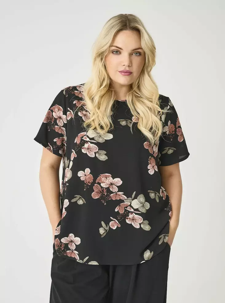 Only Carmakoma dam plus size t-shirt Life svart/höst - T-shirts för damer - 138881 - 1