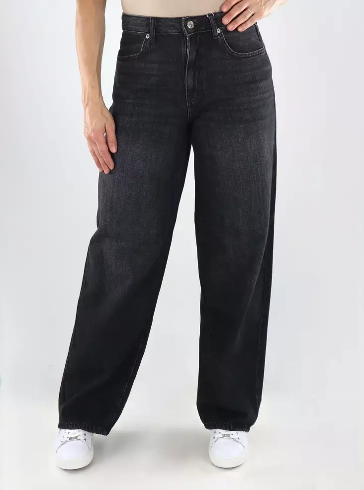 Only jeans ONLTOLEDO MW LOOSE STRAIGHT tvättade svarta - Jeans för damer - 141401 - 1