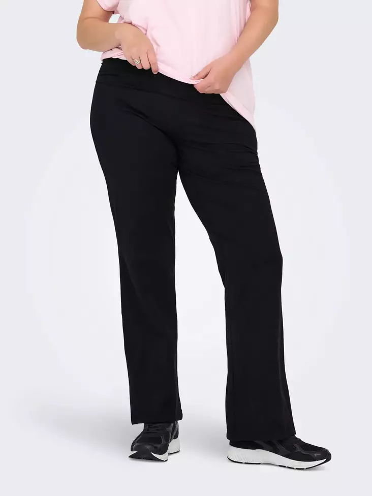 Only Play Curvy dambyxor i plus size ONPFOLD MW Jazz svart - Träningsbyxor för damer - 140131 - 1