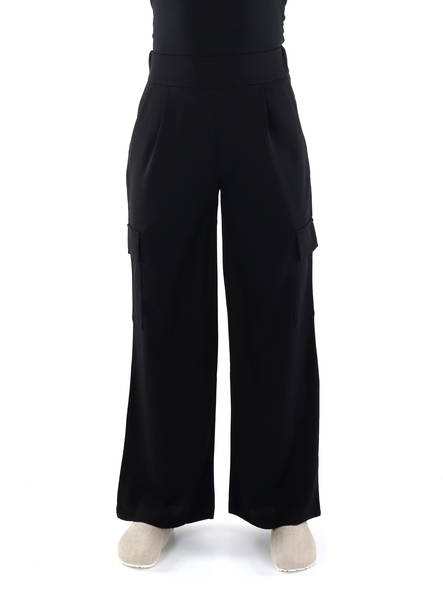 JDY byxor med vida ben för damer Geggo pocket svart - Byxor för damer - 135582 - 1