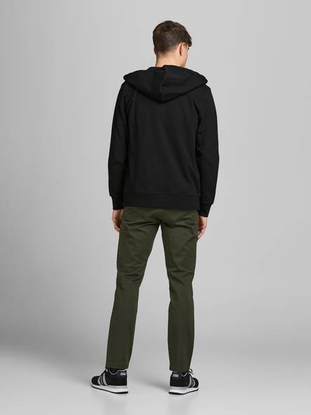 Jack&Jones Hoodie med dragkedja Basic dragkedja svart - Huvtröjor för herrar - 132792 - 2