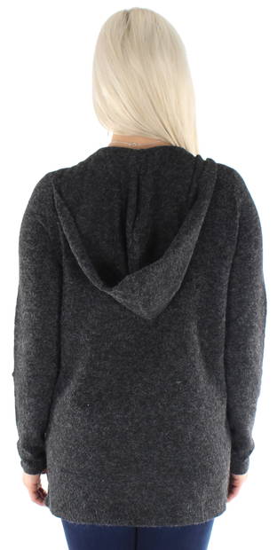 Vero Moda mjuk dam kofta med huva Doffy hood svart - Stickat för damer - 129232 - 2
