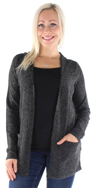 Vero Moda mjuk dam kofta med huva Doffy hood svart - Stickat för damer - 129232 - 1