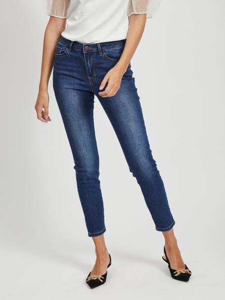 Vila Jeans Ekko 7/8 mörkblå - Jeans för damer - 126842 - 1