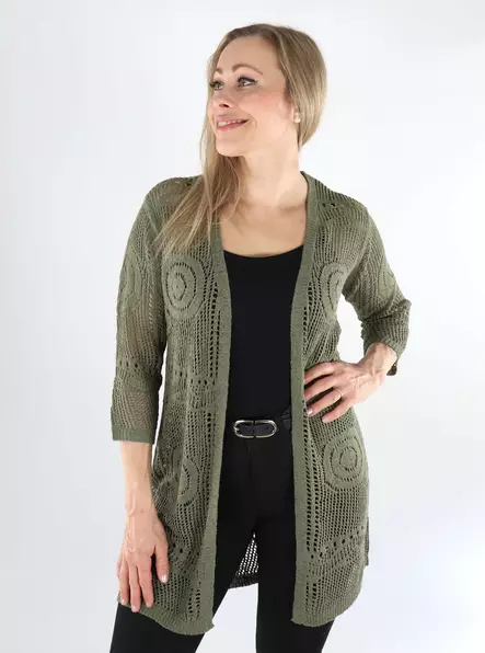 JDY kimono/kofta dam 3/4 kalamata - Stickat för damer - 138542 - 1