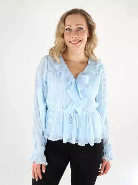Vero Moda damskjorta Frill Pleat ice water - Långärmade tröjor för  damer - 138822 - 1