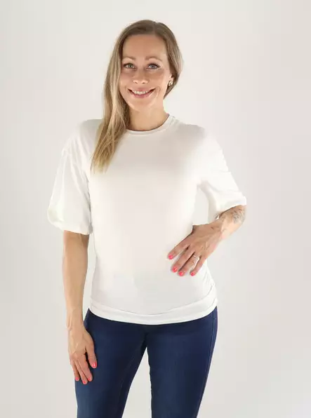 Aware by Vero Moda T-shirt AWNAVARO 2/4 O-NECK TOPP snövit - T-shirts för damer - 141322 - 1