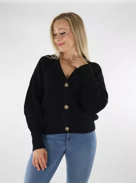 JJXX Cardigan Twist svart - Stickat för damer - 136612 - 1