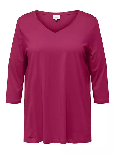Only Carmakoma plus size skjorta 3/4 A-Shape sangria - Långärmade tröjor för  damer - 136862 - 1