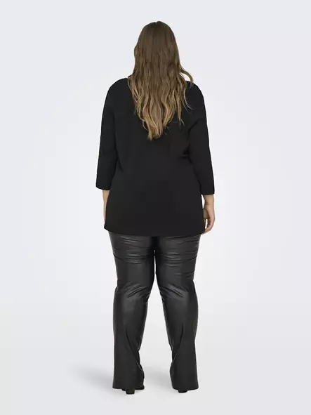 Only Carmakoma plus size skjorta A-Shape 3/4 svart - Långärmade tröjor för  damer - 136572 - 2
