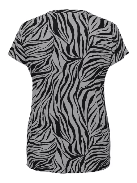 Only Carmakoma Plus Size Zebra Print T-Shirt V-hals legering/zebra - T-shirts för damer - 137922 - 2