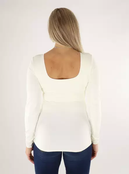 Only Shirt 2-vägs off-white - Långärmade tröjor för  damer - 136542 - 2