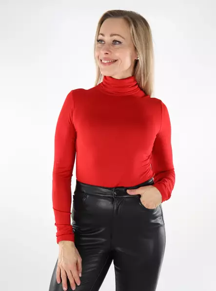 Vero Moda dam pikétröja Rollneck salsa - Långärmade tröjor för  damer - 137002 - 1