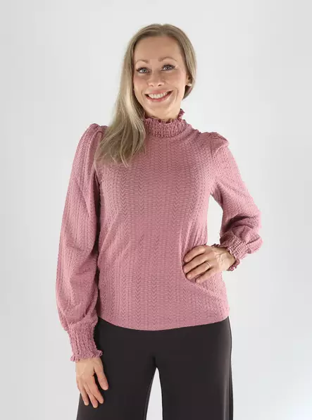 Vila Skjorta L/S SMOCKTOPP nostalgia rose - Långärmade tröjor för  damer - 141532 - 1