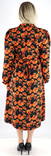 JDY Klänning Cathy midi belt, svart/orange blom - Klänningar och tunikor - 130122 - 2
