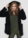 Only dam fuskpälsjacka huva Malou faux fur svart - Lätta jackor för damer - 129632 - 2