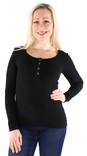 Pieces dam ribbtröja Kitte, black, white - Långärmade tröjor för  damer - 125352 - 1