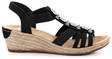 Rieker Sandaler med kilklack 624B4-00 svart - Rieker sandals - 128772 - 1