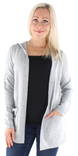 Vero Moda mjuk dam kofta med huva Doffy hood ljusgrå - Stickat för damer - 129212 - 1