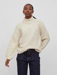 Vila Sweater Melia highneck ljus natur - Stickat för damer - 132602 - 1