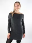 JJXX off shoulder stickad klänning mörkgrå - Stickat för damer - 137452 - 1