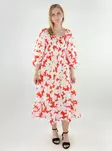 Vero Moda blommig klänning Dicthe Square eldröd/loa - Klänningar och tunikor - 138462 - 1