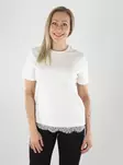 Vero Moda T-shirt VMSARA METTE LACE SS T-SHIRT JRS snow white - T-shirts för damer - 142042 - 1