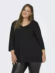 Only Carmakoma plus size skjorta A-Shape 3/4 svart - Långärmade tröjor för damer - 136572 - 1