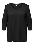 Only Carmakoma plus size skjorta A-Shape 3/4 svart - Långärmade tröjor för damer - 136572 - 5