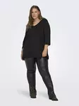 Only Carmakoma plus size skjorta A-Shape 3/4 svart - Långärmade tröjor för damer - 136572 - 3
