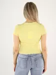 Only ribbad t-shirt kort dusky citron - T-shirts för damer - 140782 - 2