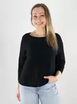 Vero Moda damtröja i bomull VMNEW 3/4 Båthals svart - Stickat för damer - 140132 - 1
