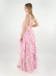 Vero Moda lång volangklänning Volang rosa tyll/blomma - Klänningar och tunikor - 138442 - 3