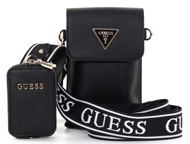 Guess Väska Latona Flip Chit chat svart - Stilettoshop.se webbutik