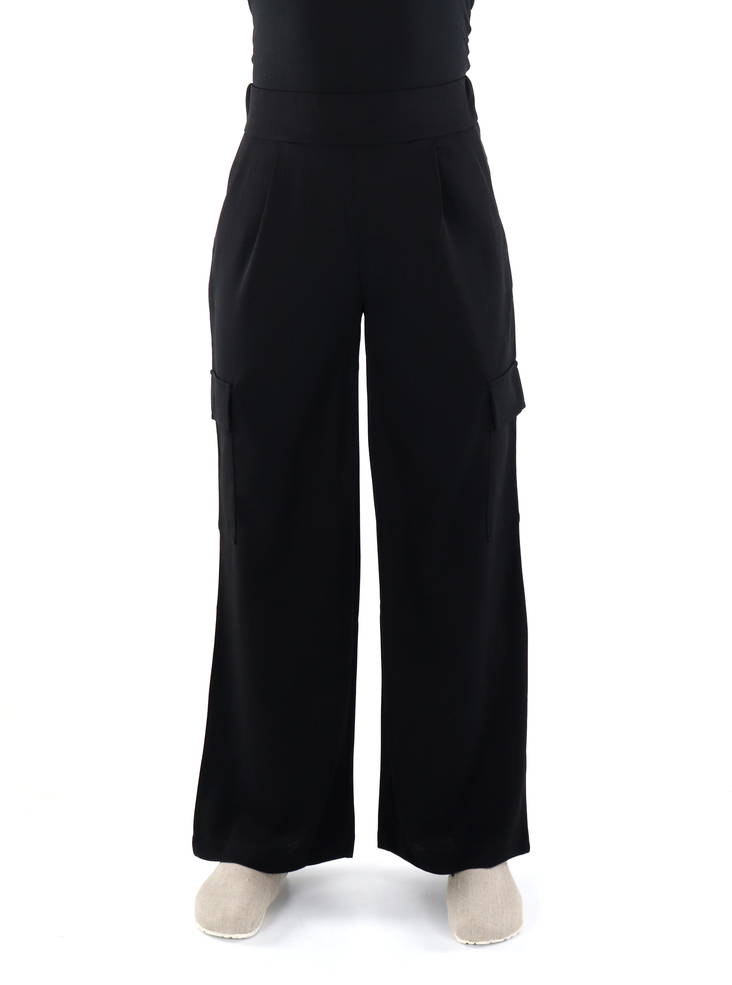 JDY byxor med vida ben för damer Geggo pocket svart - Byxor för damer - 135582 - 1