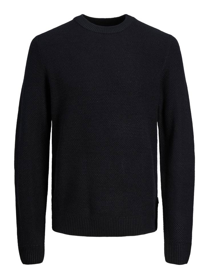 Jack&Jones tröja Blake crew neck, svart - Stickat för herrar - 132522 - 1
