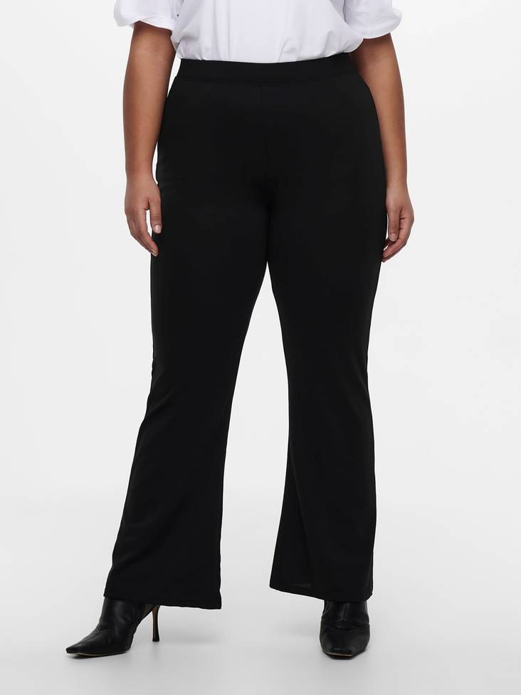 Only Carmakoma svarta dam byxor med stretch Pever flared, Plus size - Byxor för damer - 128812 - 1