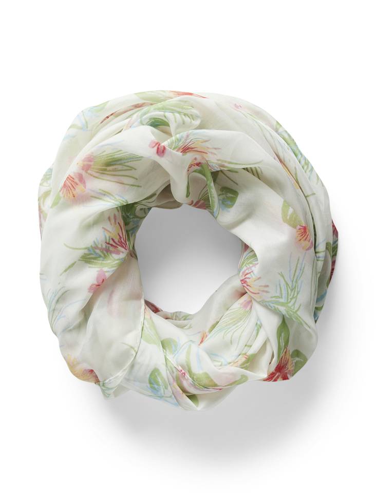 Pieces Tubscarf ljus / blommönster - Halsdukar för damer - 135672 - 1