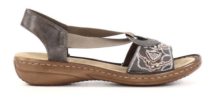 Rieker dam Sandaler med Antistress-sulan 608B9-45 grå - Rieker sandals - 130562 - 1