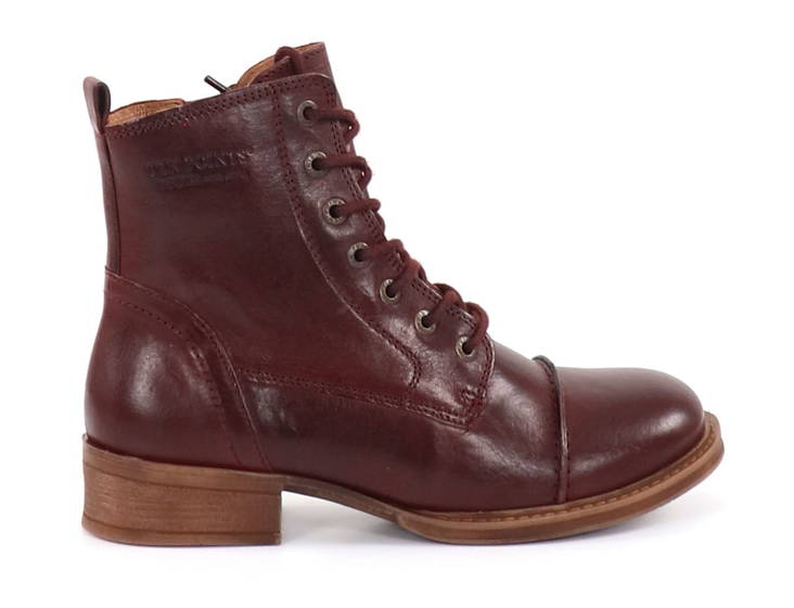 Ten Points dam Kängor i läder 60004 Pandora mörkröd - Stövletter och kängor för damer - 131442 - 1