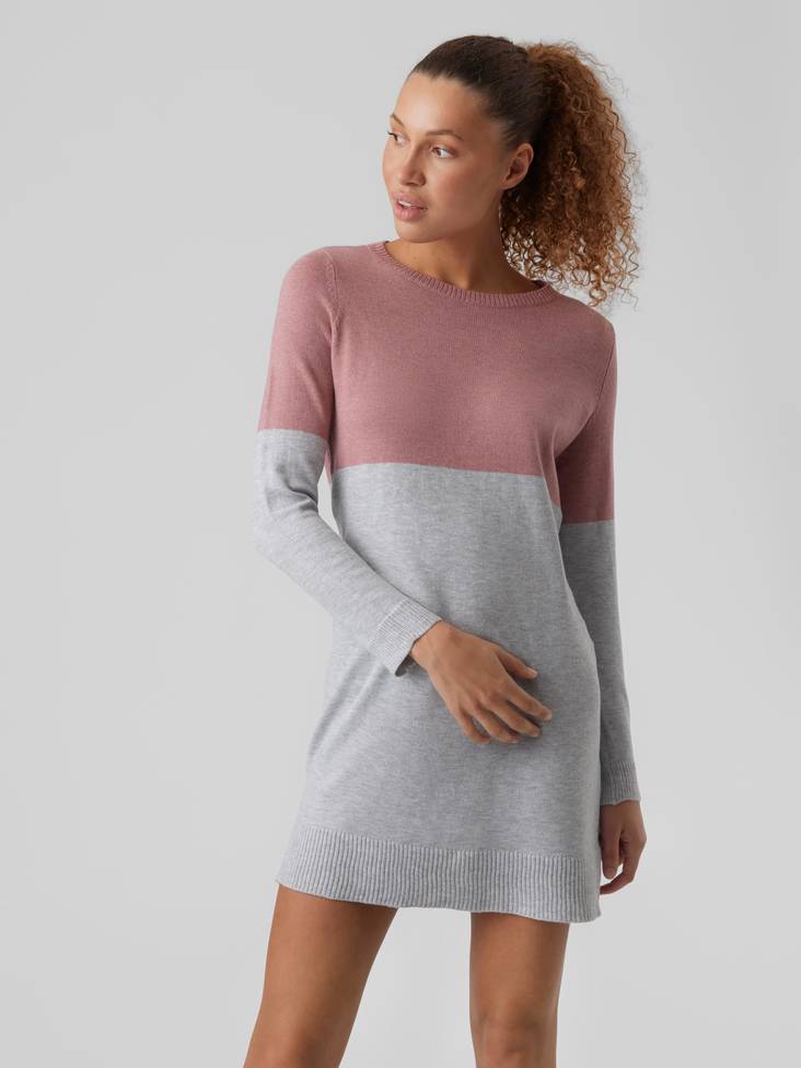 Vero Moda Stickad Klänning Lillie ljusgrå/nostalg - Stickat för damer - 132582 - 1