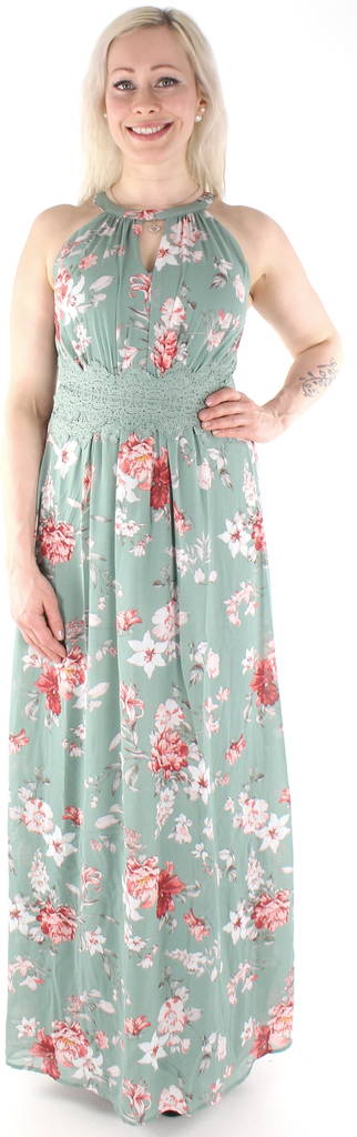 Vila Maxiklänning Milina flower grön - Klänningar och tunikor - 126382 - 1