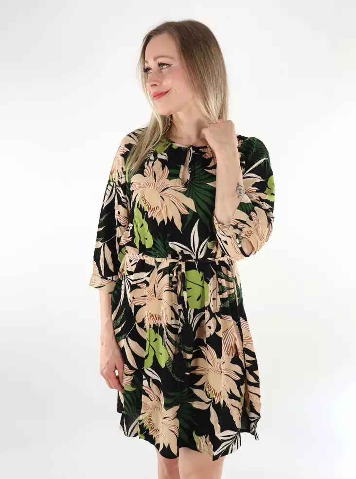 JDY Klänning Life 3/4 svart/multi trop - Klänningar och tunikor - 136332 - 1