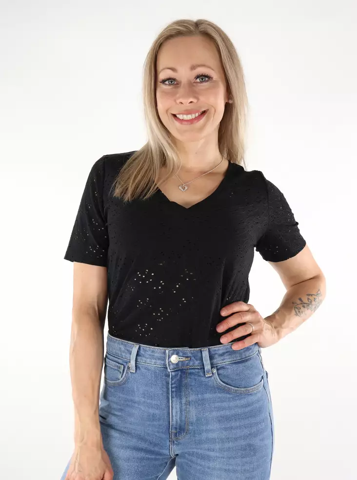 Only dam t-shirt Life black - T-shirts för damer - 136382 - 1